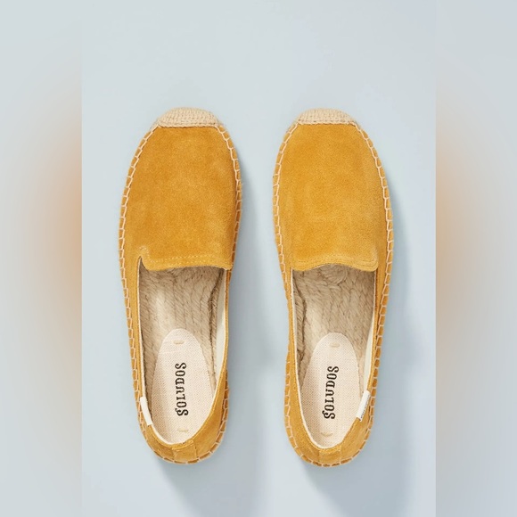 Soludos Shoes - Anthropologie Soludos Platform Suede Espadrilles in Mustard Yellow New